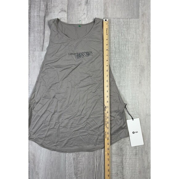 NWT Lululemon Lab Mesh Tank Top Graphic Women’s Size 10 In Raw Linen Gym I - Picture 7 of 9